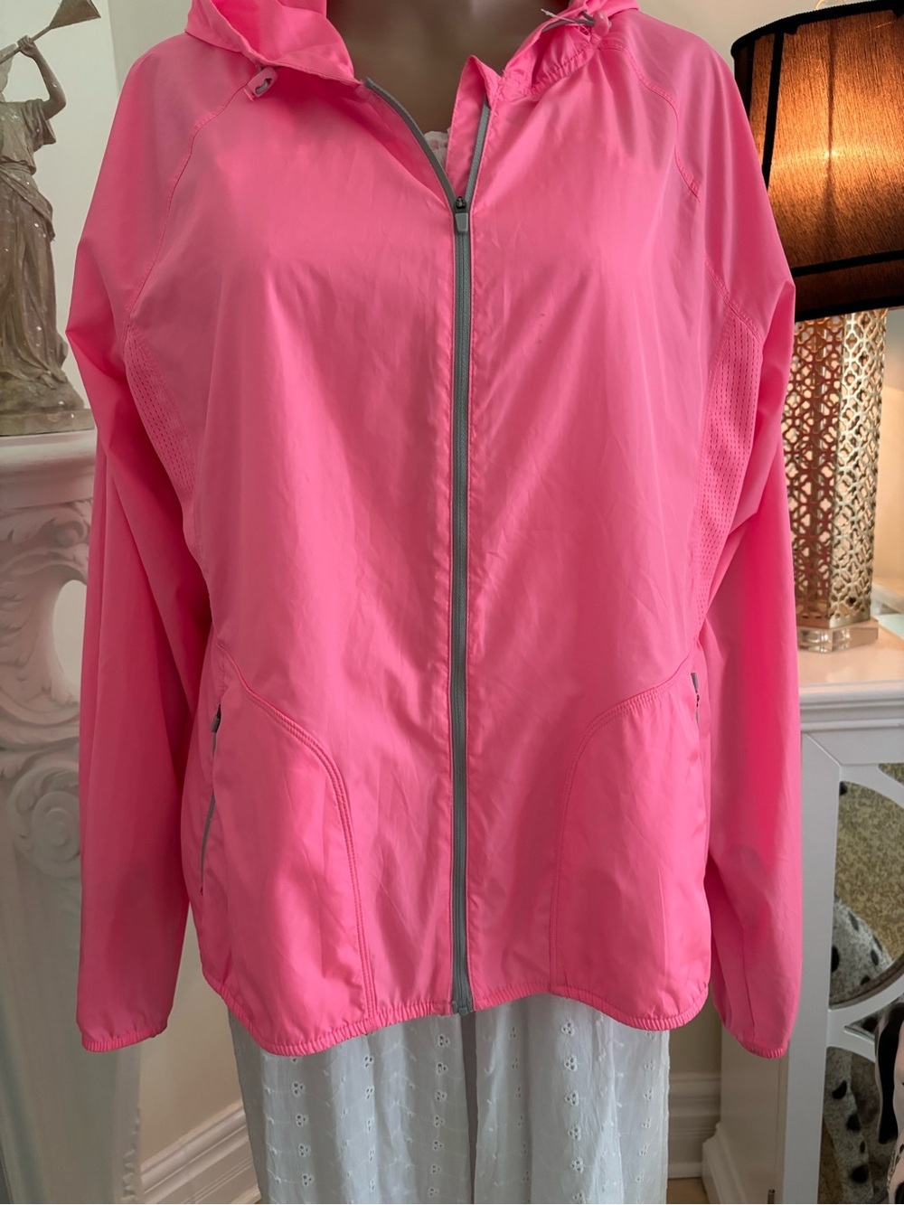 Danskin Hot Pink Hooded Zip-Up Utility Jacket - Picture 3 of 15